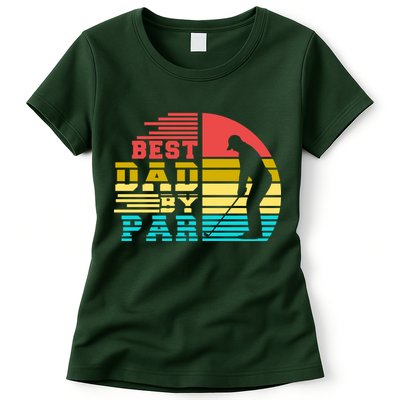 Best Dad By Par Retro Sunset Womens T-Shirt