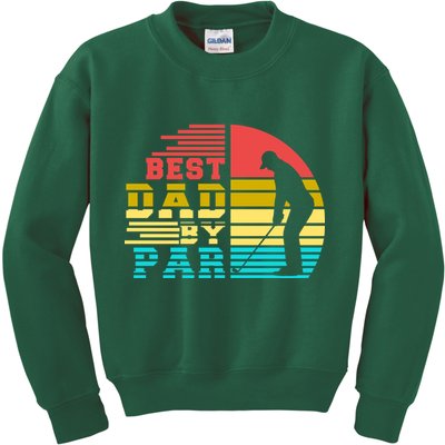 Best Dad By Par Retro Sunset Kids Sweatshirt