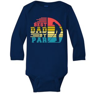 Best Dad By Par Retro Sunset Baby Long Sleeve Bodysuit