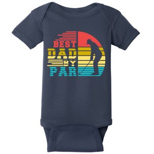 Best Dad By Par Retro Sunset Baby Bodysuit