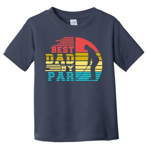 Best Dad By Par Retro Sunset Toddler T-Shirt