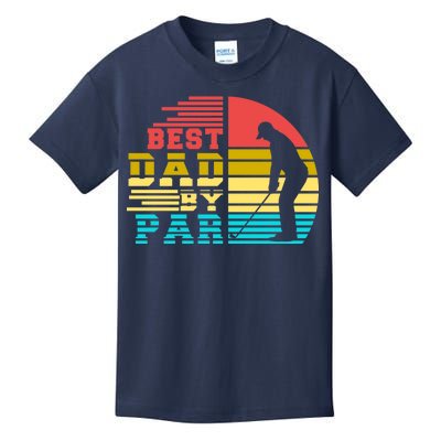 Best Dad By Par Retro Sunset Kids T-Shirt