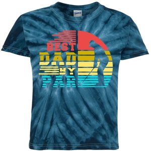 Best Dad By Par Retro Sunset Kids Tie-Dye T-Shirt