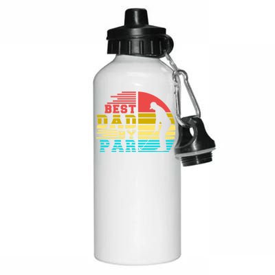 Best Dad By Par Retro Sunset Aluminum Water Bottle