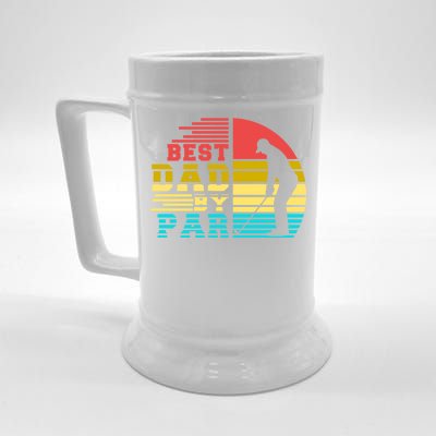 Best Dad By Par Retro Sunset Beer Stein