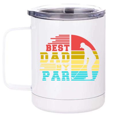 Best Dad By Par Retro Sunset 12 oz Stainless Steel Tumbler Cup