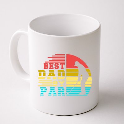 Best Dad By Par Retro Sunset Coffee Mug