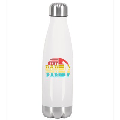 Best Dad By Par Retro Sunset Stainless Steel Insulated Water Bottle