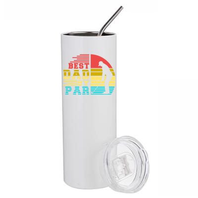 Best Dad By Par Retro Sunset Stainless Steel Tumbler