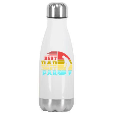 Best Dad By Par Retro Sunset Stainless Steel Insulated Water Bottle