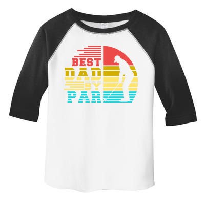 Best Dad By Par Retro Sunset Toddler Fine Jersey T-Shirt