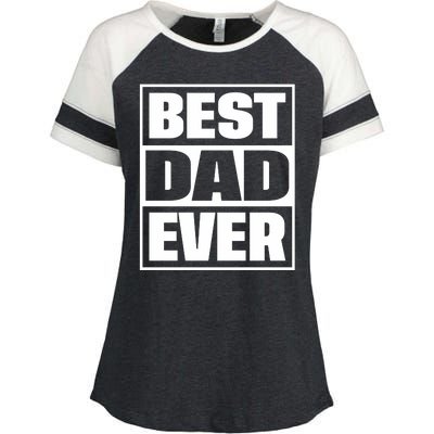 Best Dad Ever Enza Ladies Jersey Colorblock Tee