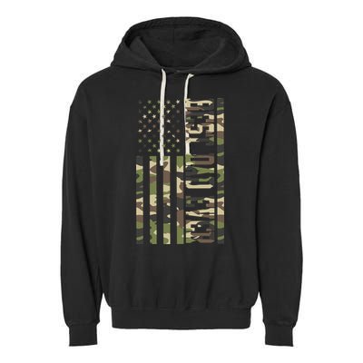 Best Dad Ever Army Flag Garment-Dyed Fleece Hoodie