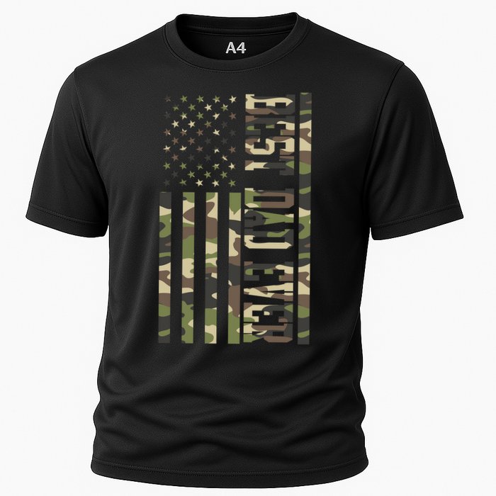 Best Dad Ever Army Flag Cooling Performance Crew T-Shirt