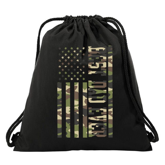 Best Dad Ever Army Flag Drawstring Bag