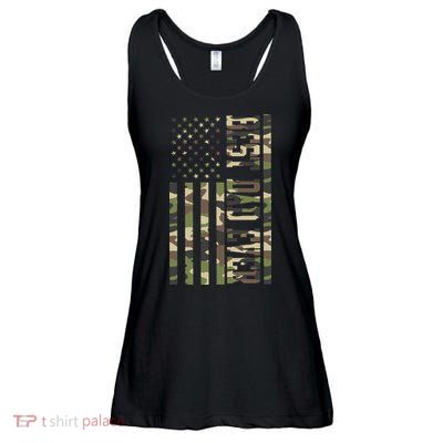 Best Dad Ever Army Flag Ladies Essential Flowy Tank