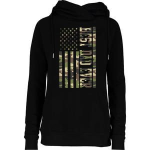 Best Dad Ever Army Flag Womens Funnel Neck Pullover Hood