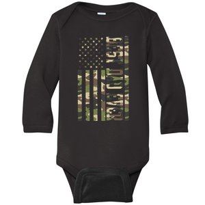 Best Dad Ever Army Flag Baby Long Sleeve Bodysuit