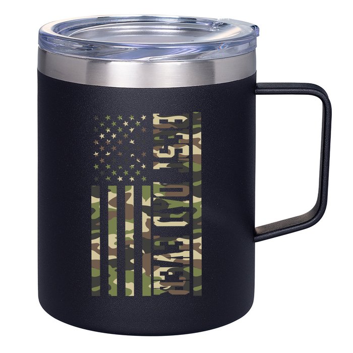 Best Dad Ever Army Flag 12oz Stainless Steel Coffee Mug