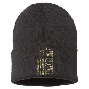 Best Dad Ever Army Flag Sustainable Knit Beanie