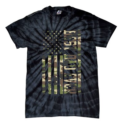 Best Dad Ever Army Flag Tie-Dye T-Shirt