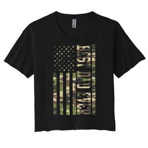 Best Dad Ever Army Flag Women's Crop Top Tee