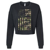Best Dad Ever Army Flag Cropped Pullover Crew