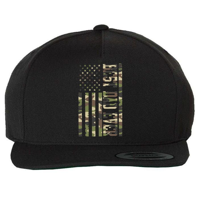 Best Dad Ever Army Flag Wool Snapback Cap