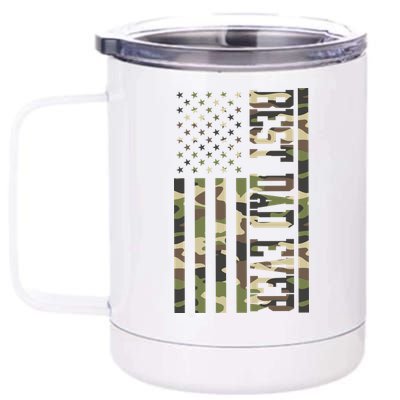 Best Dad Ever Army Flag 12 oz Stainless Steel Tumbler Cup