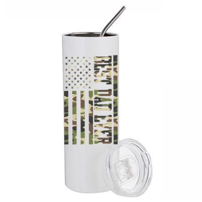 Best Dad Ever Army Flag Stainless Steel Tumbler