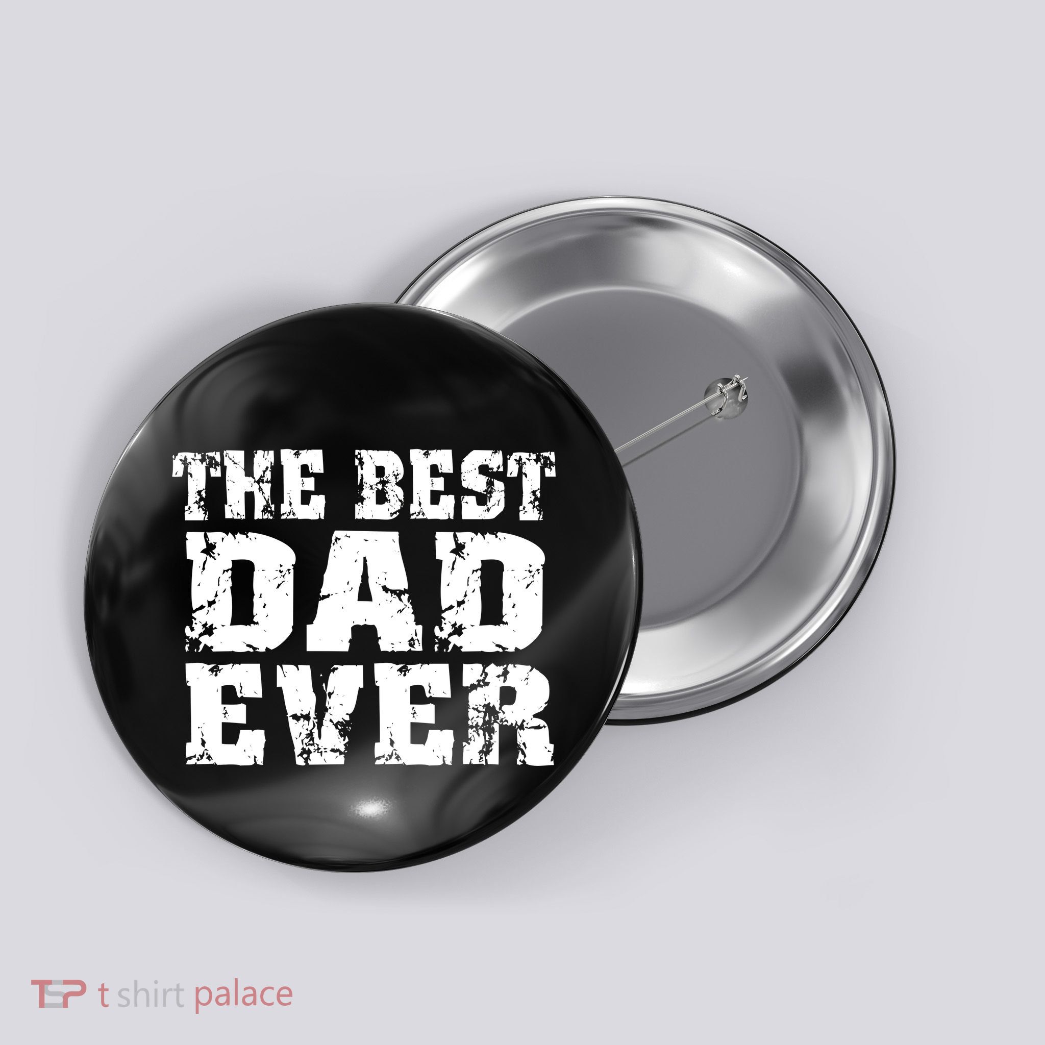 Best Dad Ever Block Logo Button