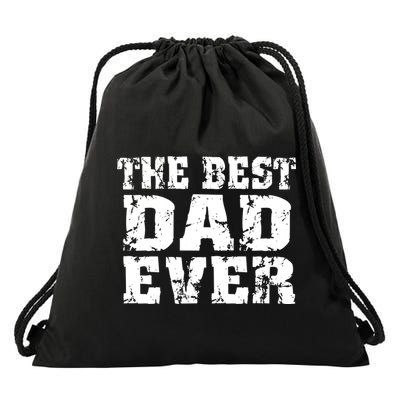 Best Dad Ever Block Logo Drawstring Bag