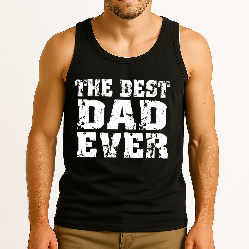 Best Dad Ever Block Logo Tank Top