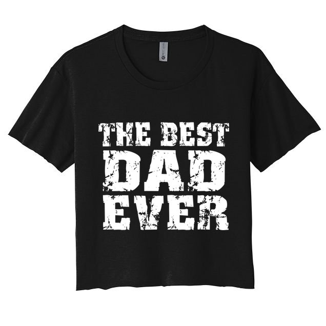 Best Dad Ever Block Logo Crop Top