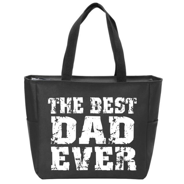 Best Dad Ever Block Logo Zip Tote Bag