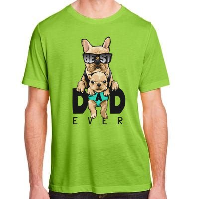 Best Dad Ever Cute Funny Dog Pug Dad Adult ChromaSoft Performance T-Shirt