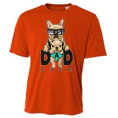 Best Dad Ever Cute Funny Dog Pug Dad Cooling Performance Crew T-Shirt