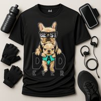 Best Dad Ever Cute Funny Dog Pug Dad Cooling Performance Crew T-Shirt