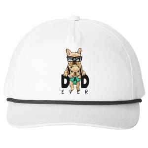 Best Dad Ever Cute Funny Dog Pug Dad Snapback Five-Panel Rope Hat