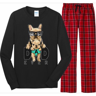 Best Dad Ever Cute Funny Dog Pug Dad Long Sleeve Pajama Set