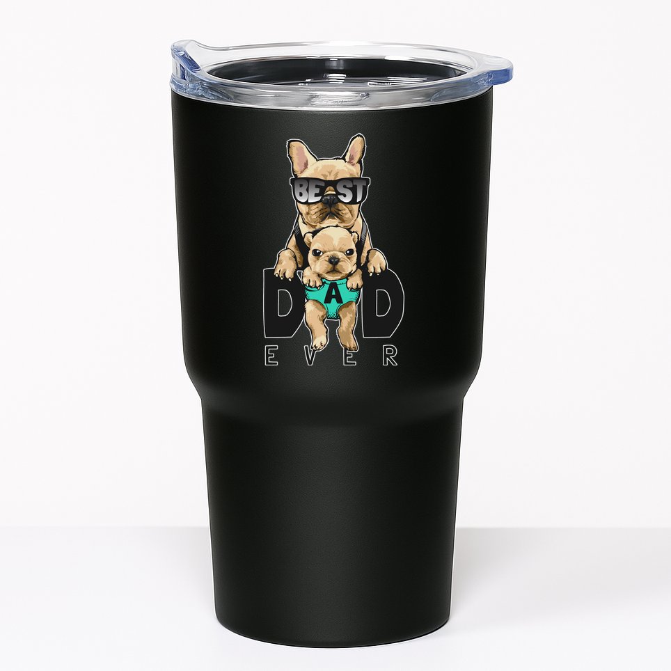 Best Dad Ever Cute Funny Dog Pug Dad Tumbler