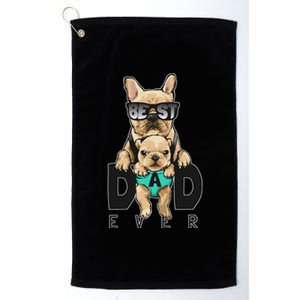 Best Dad Ever Cute Funny Dog Pug Dad Platinum Collection Golf Towel