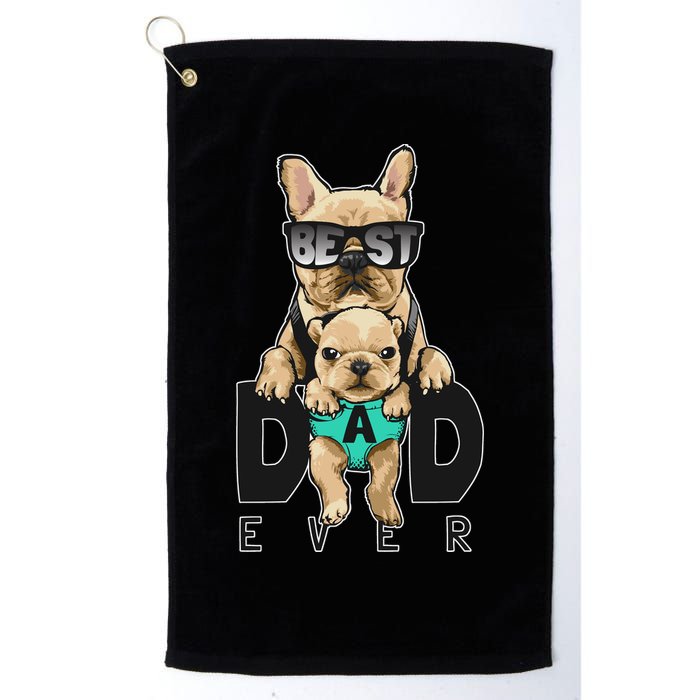 Best Dad Ever Cute Funny Dog Pug Dad Golf Towel