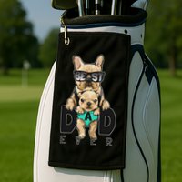 Best Dad Ever Cute Funny Dog Pug Dad Golf Towel