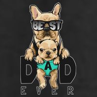 Best Dad Ever Cute Funny Dog Pug Dad Golf Towel