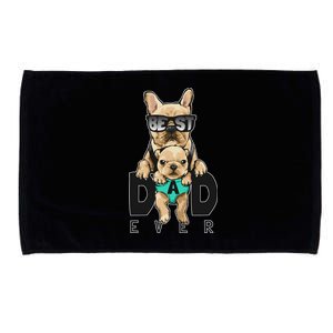 Best Dad Ever Cute Funny Dog Pug Dad Microfiber Hand Towel