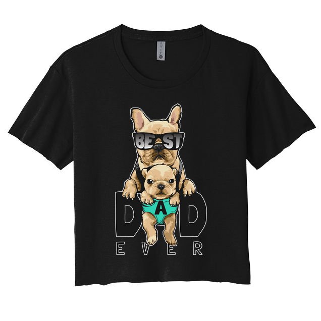 Best Dad Ever Cute Funny Dog Pug Dad Crop Top