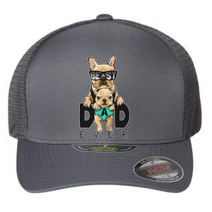 Best Dad Ever Cute Funny Dog Pug Dad Flexfit Unipanel Trucker Cap