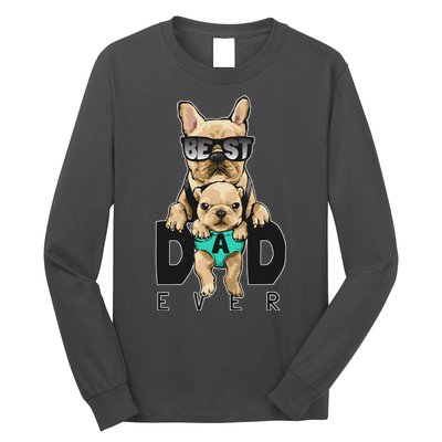 Best Dad Ever Cute Funny Dog Pug Dad Long Sleeve Shirt