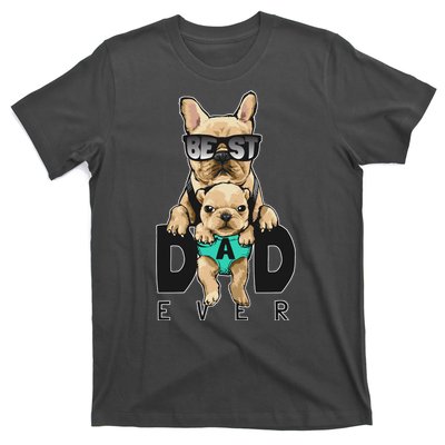 Best Dad Ever Cute Funny Dog Pug Dad T-Shirt